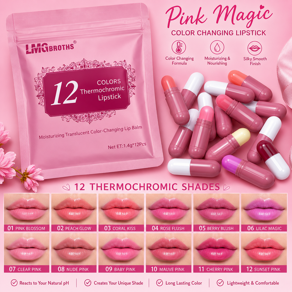 LMG BROTHS 18-Color Capsule Lipstick Set – Silky Smooth Matte Finish Mini Lipstick Pods (Travel Size &amp; Portable)
