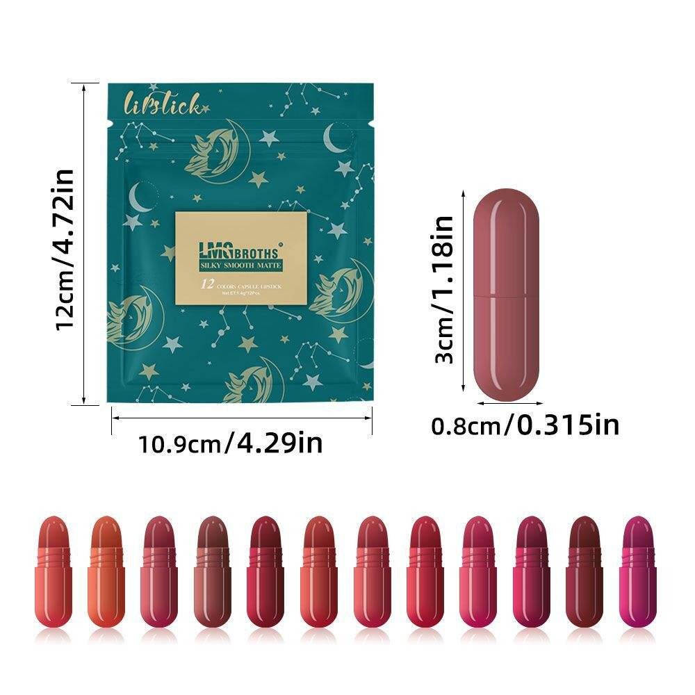 LMG BROTHS 18-Color Capsule Lipstick Set – Silky Smooth Matte Finish Mini Lipstick Pods (Travel Size &amp; Portable)