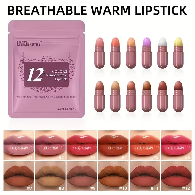 LMG BROTHS 18-Color Capsule Lipstick Set – Silky Smooth Matte Finish Mini Lipstick Pods (Travel Size &amp; Portable)