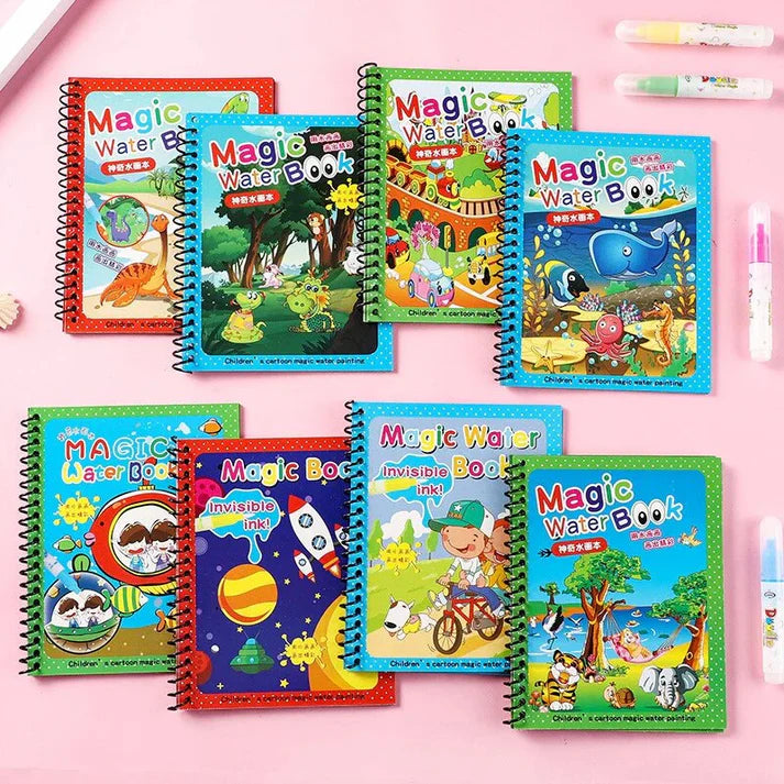 Magic Water Drawing Coloring book (Set of 2)