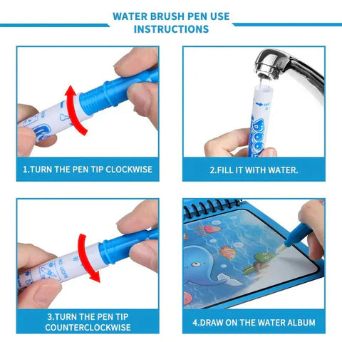 Magic Water Drawing Coloring book (Set of 2)